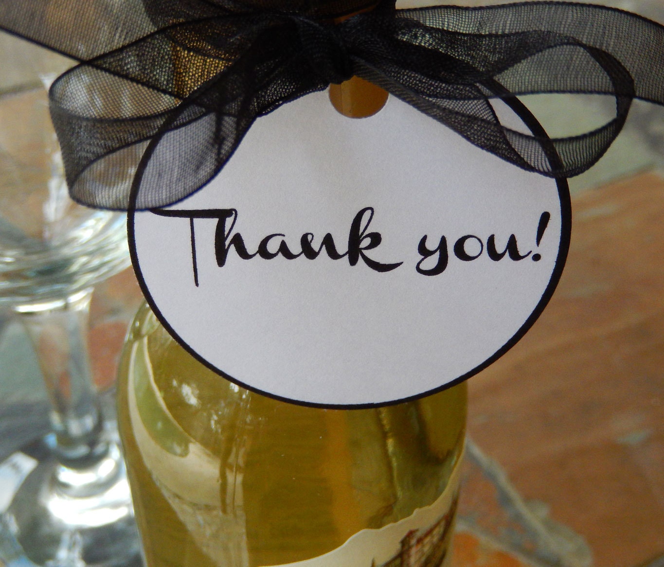 Thank You Favor Tags for Mini Wine or Champagne Bottles