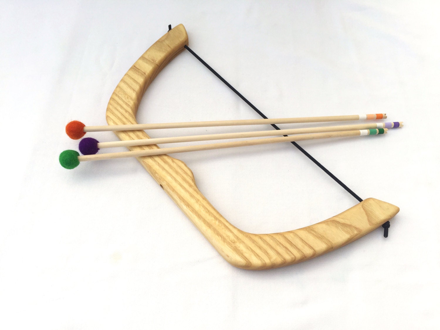 wooden toy bow and arrow set