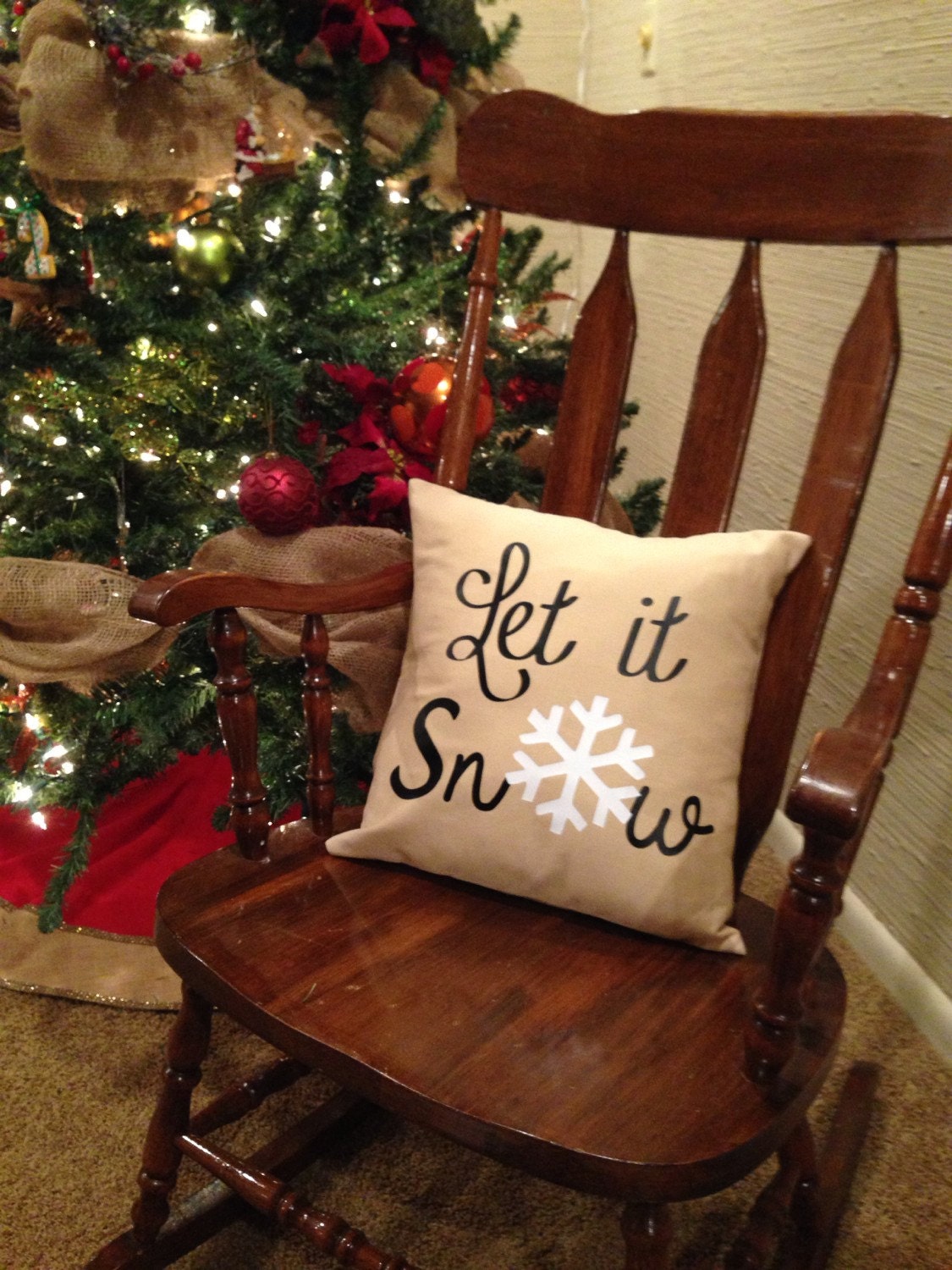 let it snow decorative pillow