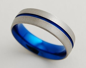 Mens Wedding Band , Titanium Ring , The Orion Band with Comfort Fit