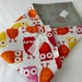 Reusable Sandwich Bag Wrap - Urban Zoologie Owls Orange- Ready To Ship