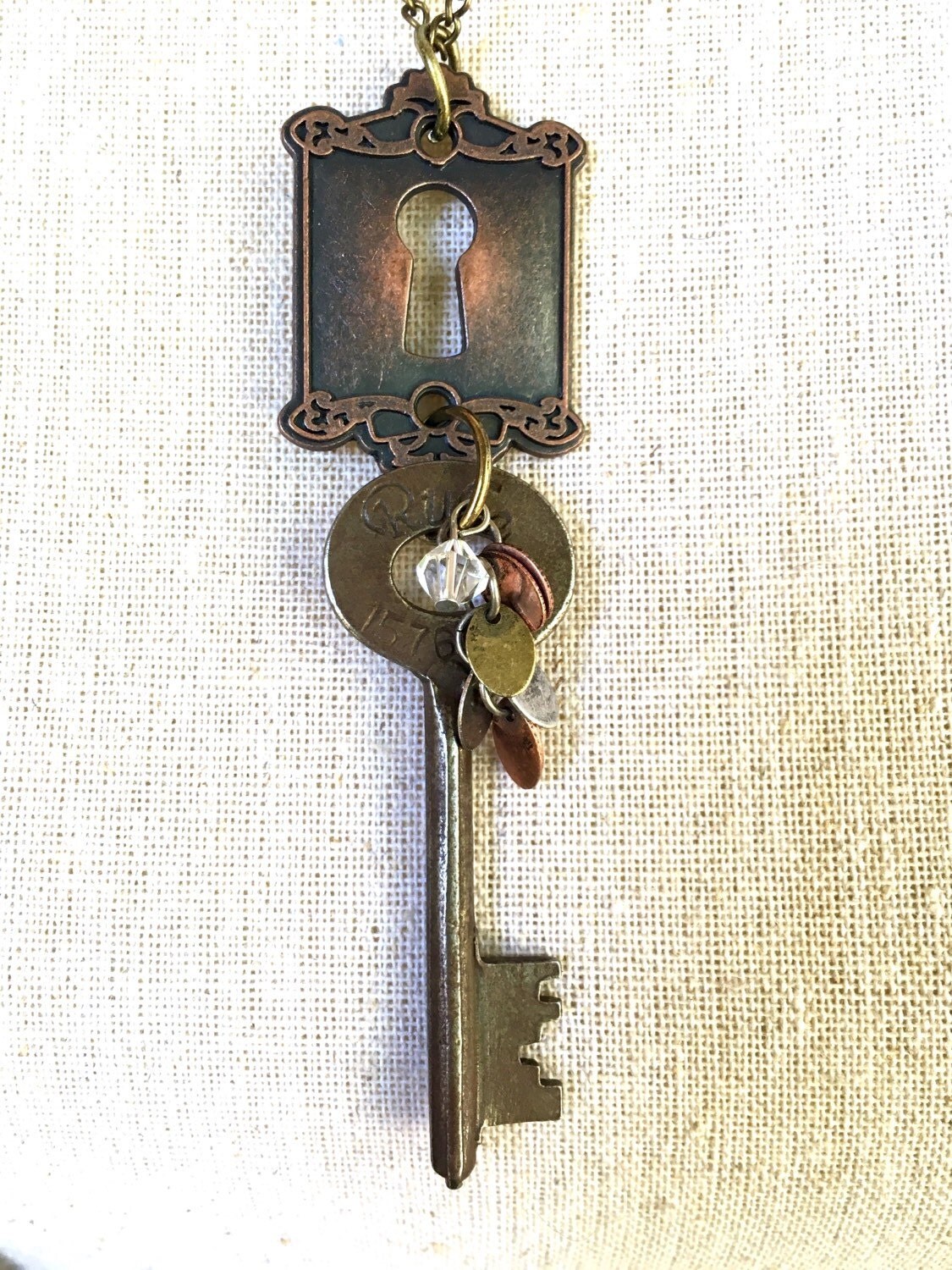 Skeleton Key Key Hole Necklace Vintage Key And By IndustrialWhimsy   Il Fullxfull.946447274 91ew 