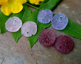 Small Sea Glass Sand Dollars, Small Sand Dollars, 20mm, Blossom Pink, Amethyst, Periwinkle, Priced per Piece