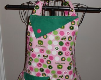 John Deere Tractors and Flowers Women's Apron