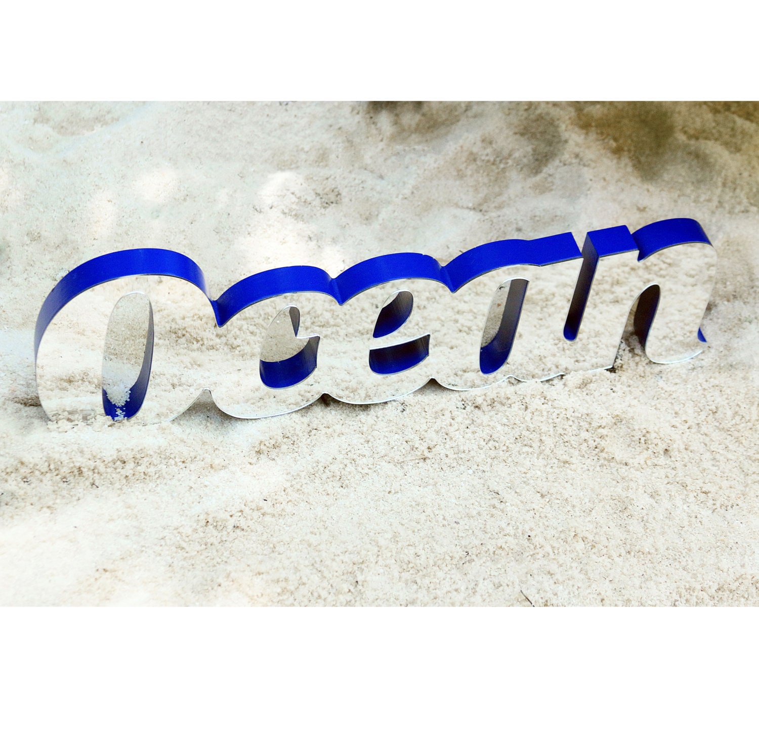 Ocean Mirror Word Art Sign Unique Nautical Stand by NevaStarr