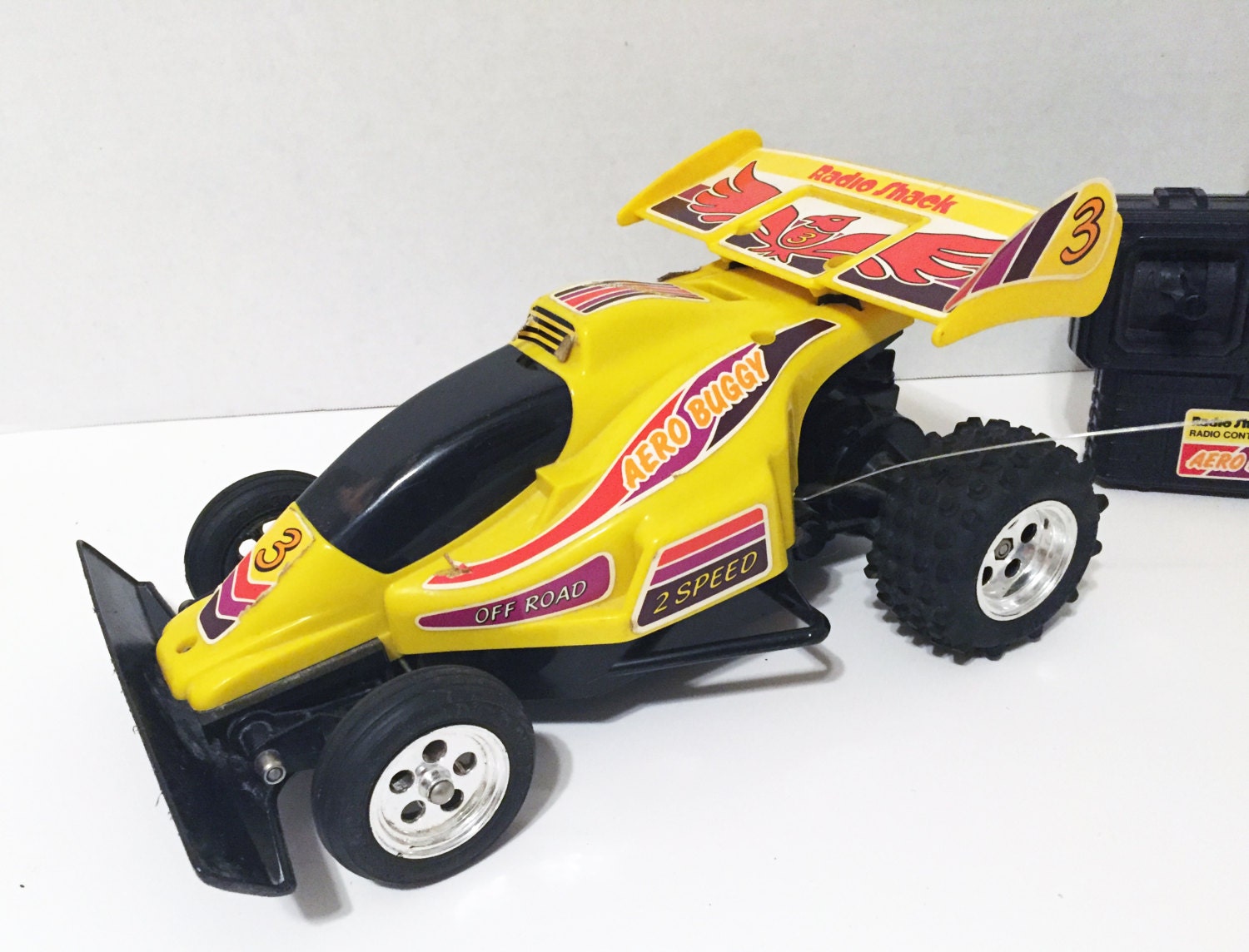 Vintage Radio Shack Yellow Aero Buggy Remote Control Car