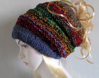 SALE *** 3 in 1 Dreadlock Tube Hat Cowl Beanie Headband Wide Hair Wrap Dreadlock Accesory Colorful hat Scarf Acrylic bohemian knit hat