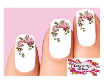 Flower nail decals | Etsy