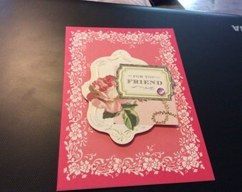 3D For You Friend Friendship Greeting Card handmade friendship card floral greeting card handmade Friendship greeting card handmade