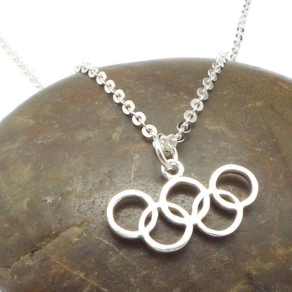 Olympic Rings Necklace Pendant Silver Rio 2016 by yhtanaff