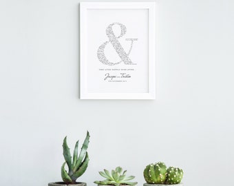 PRINTABLE Valentines Day Gift. Wedding Vows Keepsake Print - Happily Ever After