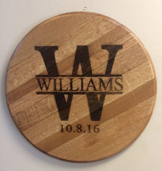 Bourbon Barrel Head Lid Personalized Wedding Reception