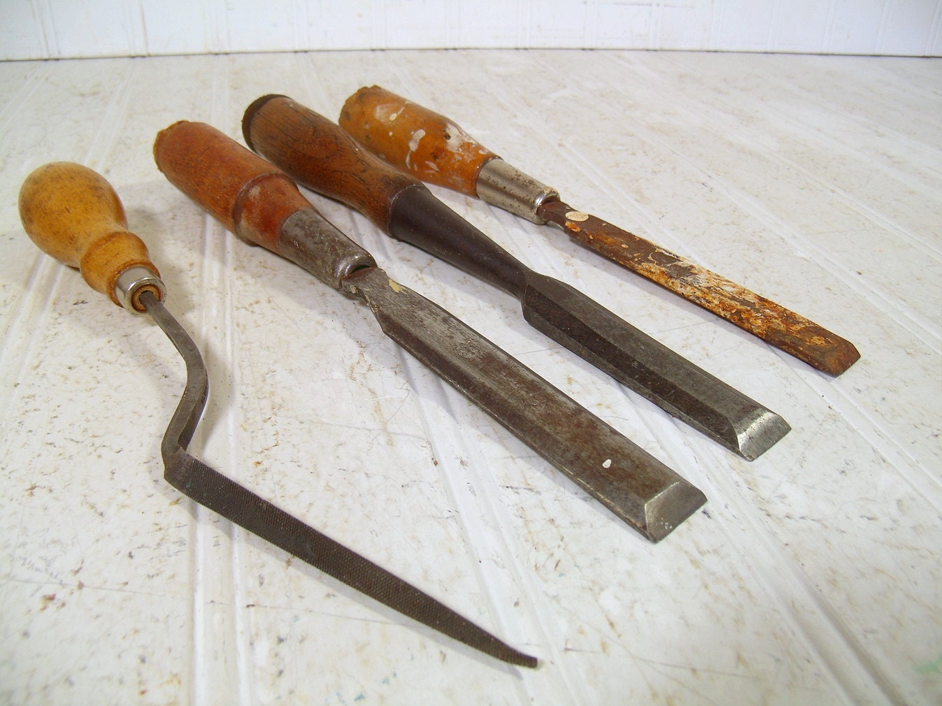 Antique WoodWorking Metal Chisels Collection Large Group of