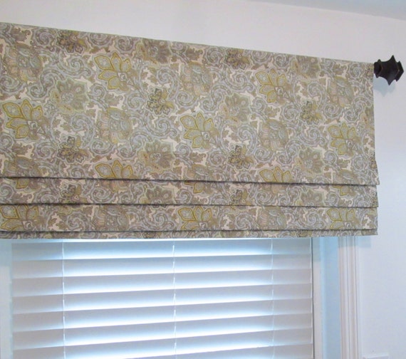 Paisley Faux Roman Shade Lined Mock Valance/ Custom Sizing