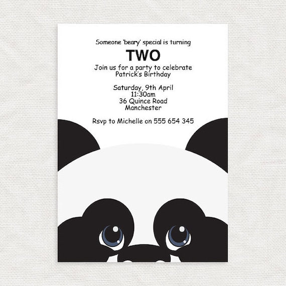 Panda Bear Invitations Free Printable 10