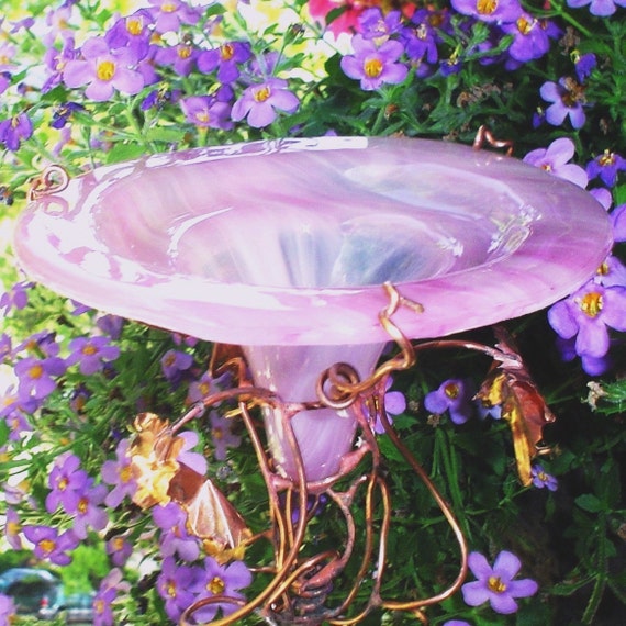 GARDEN Hummingbird Feeder stained glass by GloriasGlassGarden