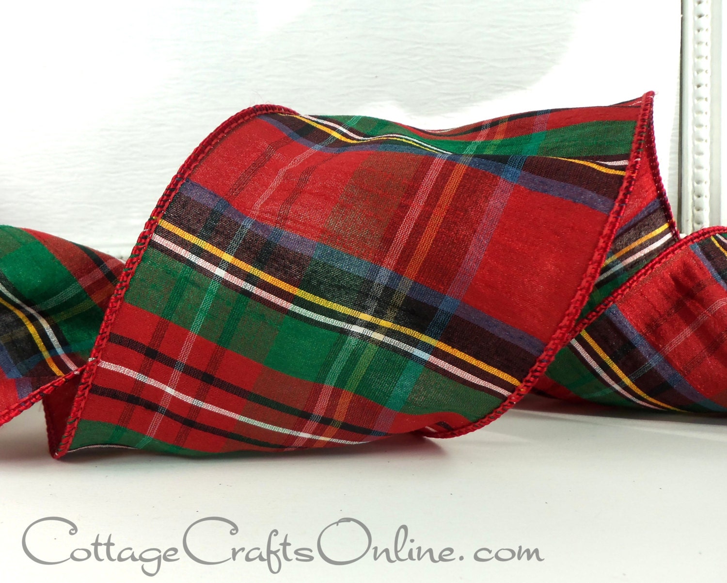 christmas wired ribbon 4 wide red green faux dupioni christmas wired ribbon 4 wide red green faux dupioni