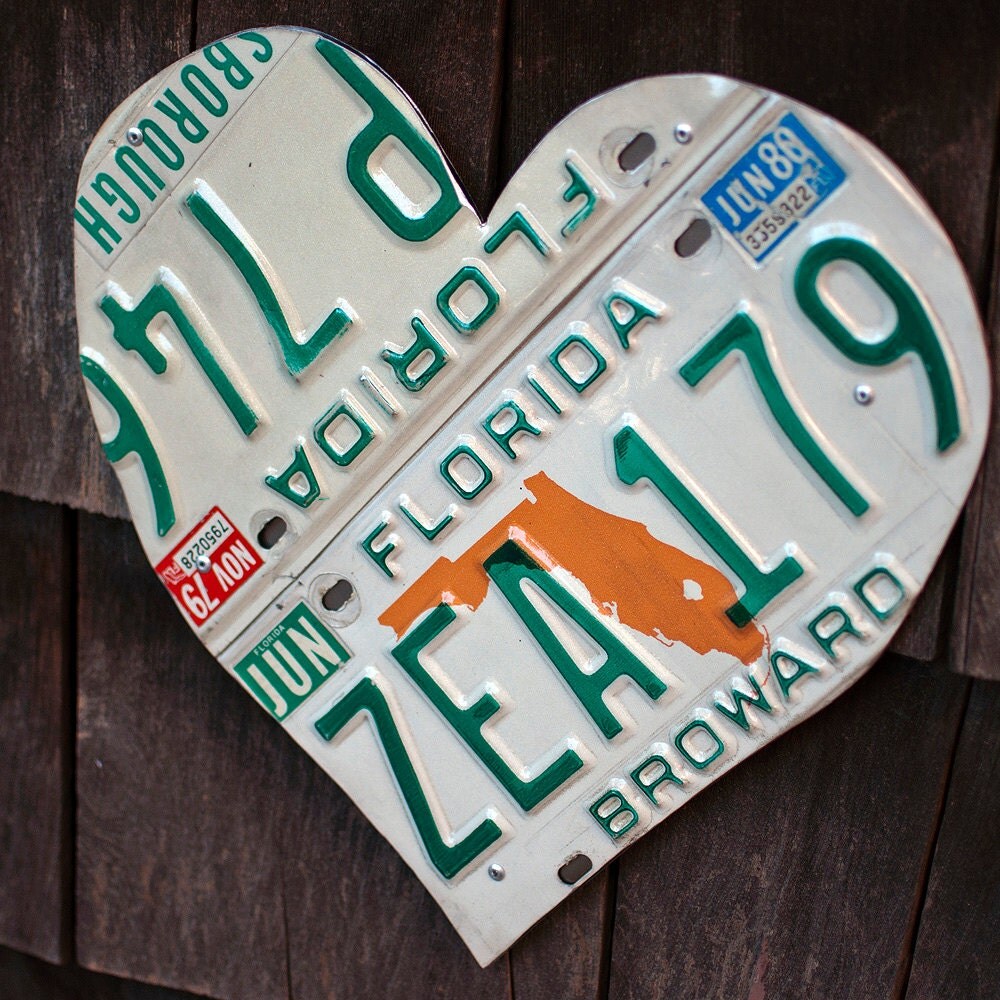 Florida License Plate Heart