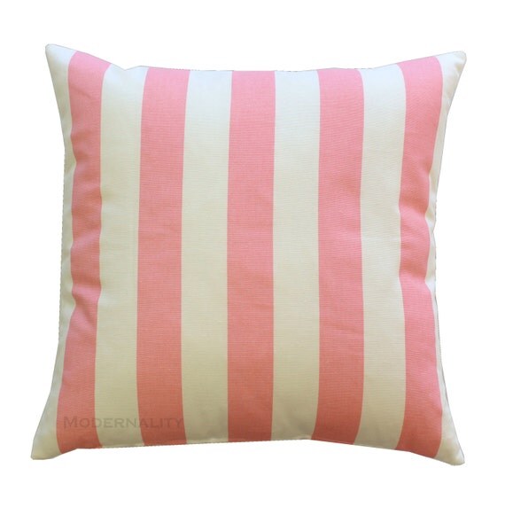 Toss Pillows Baby Pink Pillow Striped by ModernalityHomeDecor