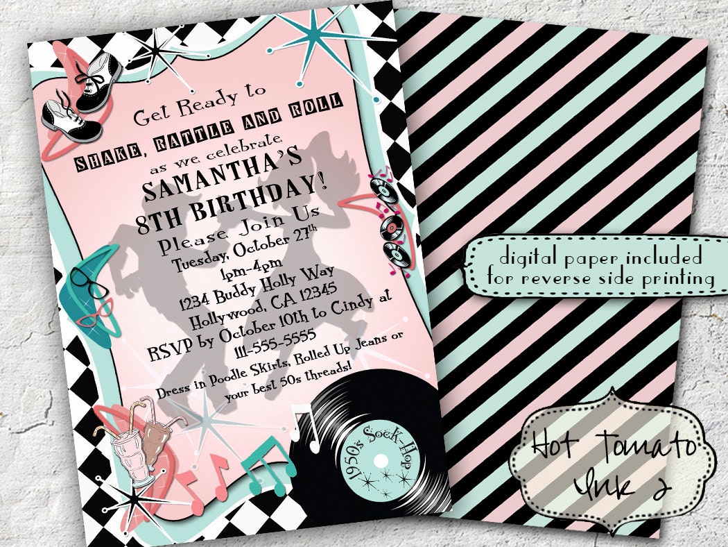 1950'S Birthday Invitations 5