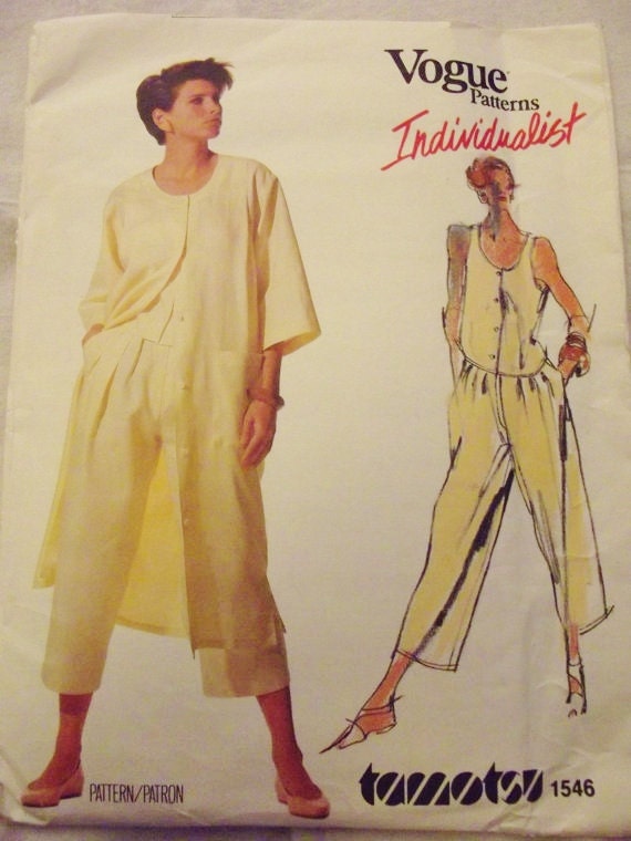 Vintage Vogue Designer Coat Dress Pants Top Tamotsu Pattern