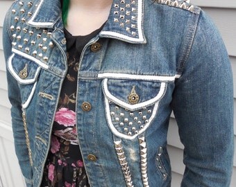Women's Small Punk Studded Jacket