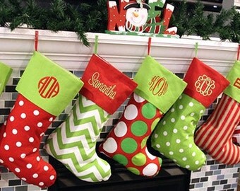 Christmas Stocking Christmas Stockings Personalized Christmas Stocking - 16 Patterns available - Price includes Personalization