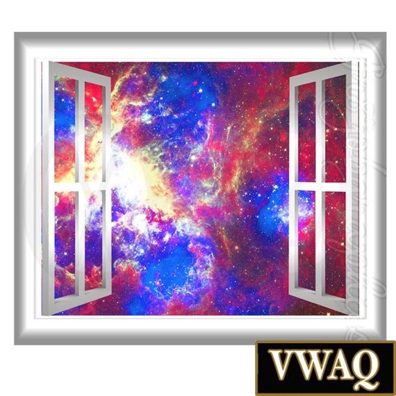 Galaxy Wall Decal Outer Space Graphics Peel and Stick 3D