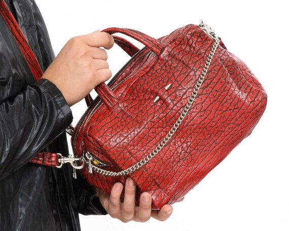 red leather designer handbags