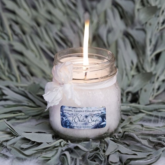 White Sage Herbal Candle