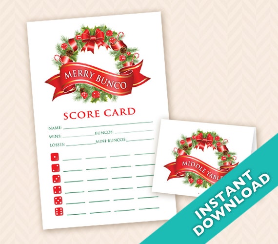 holiday bunco scorecard and foldable table marker set a k a holiday bunco scorecard and foldable table marker set a k a
