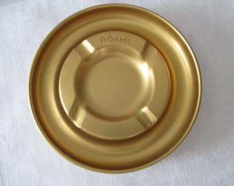Vintage Brushed Aluminum Colored Ashtrays - P G & E - Set of Four