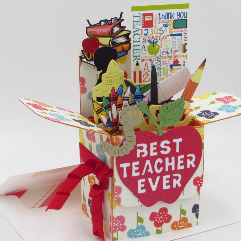 teacher explosion box card handmade card in box greeting