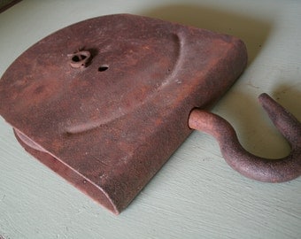 Vintage Heavy Metal Pulley With Hook At Top