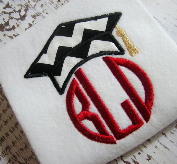 Applique Graduation Cap machine embroidery design Graduation