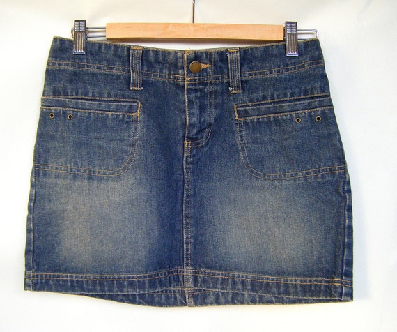 Items similar to Vintage Denim Micro Mini Skirt Mossimo Casual ...