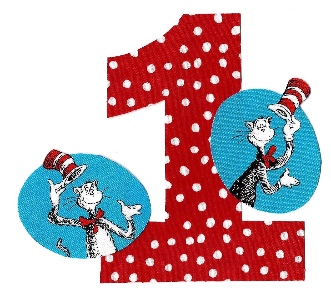 DIY Cat in the Hat applique and pick any number iron on