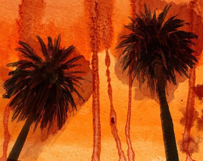 Sunset Palms. Canvas Print by Irena Orlov 40x30", large canvas art print, wall art print, wall decor, fine art print