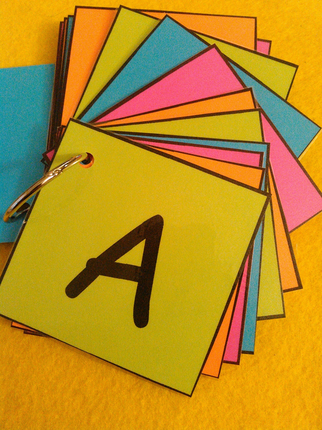 Alphabet Flash Cards Laminated Ring Alphabet Letters ABC