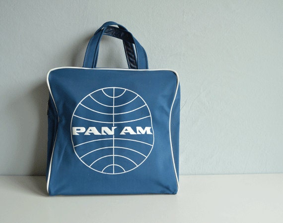 Vintage Pan Am Flight Bag / 1960s Carry On Travel Bag