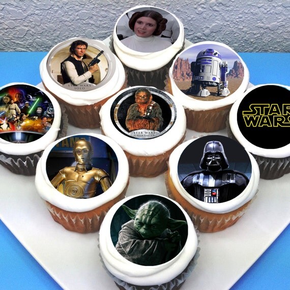 Star Wars Edible Icing Cupcake Toppers 2 PRECUT