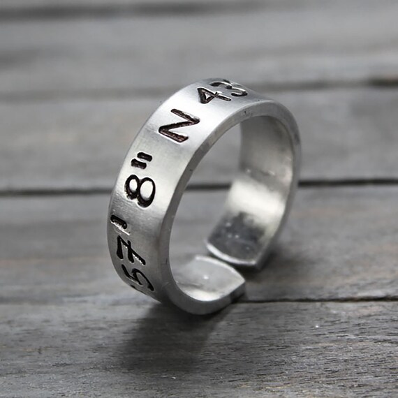 Latitude Longitude Ring Custom Coordinates Coordinate Ring