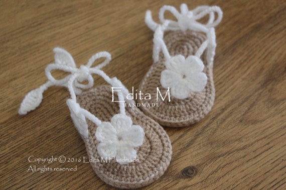 Crochet baby sandals baby slippers flip flops gladiator