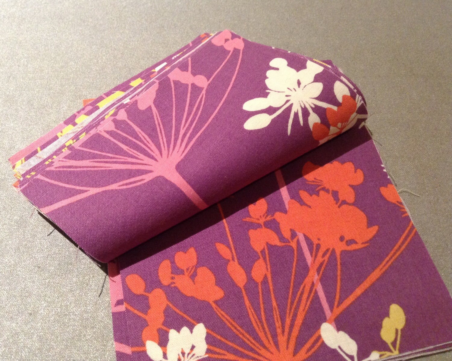 Precut Quilting Squares Purple Cotton fabric 5 squares