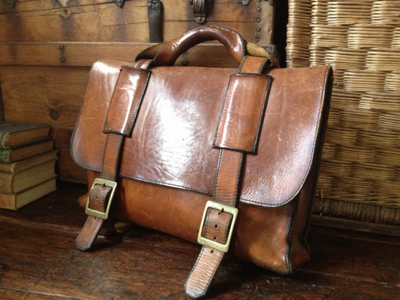 rustic leather briefcase