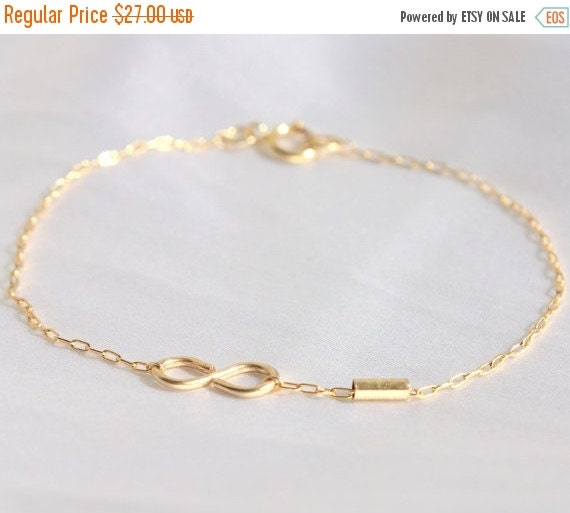 Gold Infinity Bracelet 14k gold filled bracelet with a tiny infinity