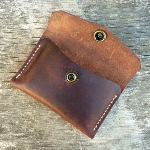 Snap wallet Leather wallet with a snap Men's wallet