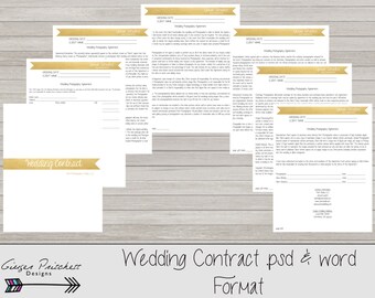 Wedding Photography Contract business forms - 7 psd and word pages