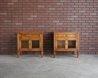 Nightstands / French Regency Nightstands / French Provincial Nightstands Bedside Chest / Pair of Nightstands