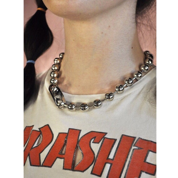 Ball chain choker 90s metal vintage dead stock by COOLKOALA
